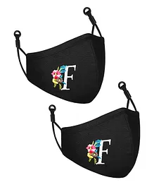 CENWELL Cotton Washable Face Mask Black - Pack Of 2