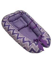 Bacati Mix N Match Reversible Baby Carry Nest Chevron Print- Purple