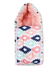 Bacati Reversible Baby Sleeping Bag With 100% Cotton Outer Layer Aztec And Polka Dot Print - Multicolour