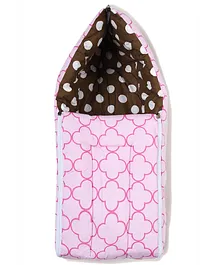 Bacati Reversible Baby Sleeping Bag With 100% Cotton Outer Layer Butterfly And Polka Dot Print - Multicolour