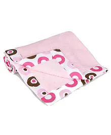 Bacati Mod Dots Choco Baby Blanket - Pink 