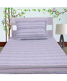 Bacati Cotton Single Bedsheet With Pillow Cover Garland Print - Multicolor