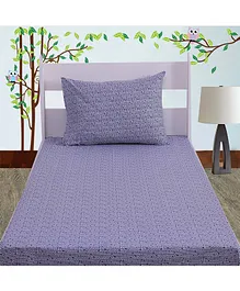 Bacati Cotton Single Bedsheet With Pillow Cover Tribal Print - Purple