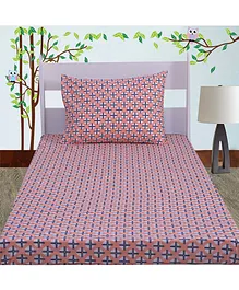 Bacati Cotton Single Bedsheet With Pillow Cover Tribal Print - Pink