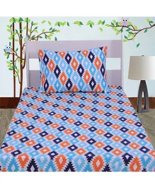 Bacati Cotton Single Bedsheet With Pillow Cover Aztec Print - Multicolor