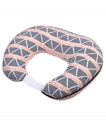 Bacati Large Triangles Printed Muslin Nursing Pillow - Blue Orange