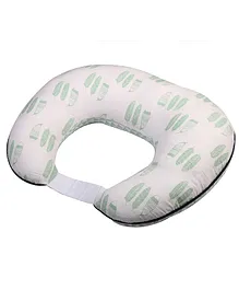 Bacati Feathers Printed Muslin Nursing Pillow - Green White
