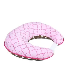 Bacati Printed Muslin Nursing Pillow - Pink Brown