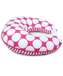 Bacati Large Dots Printed Muslin Nursing Pillow - Pink White