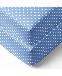 Bacati 100% Cotton Percale Fitted Crib Sheets Pin Dot Print Pack Of 2 - Blue White