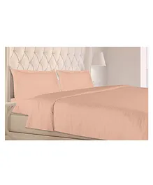 Haus & Kinder King Size Cotton Bedsheet with Pillow Covers - Pink