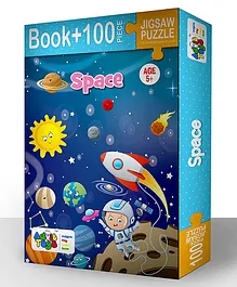 Advit Toys The Space Jigsaw Puzzle And Book Multicolour - 100 Pieces