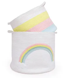 Mi Arcus Cotton Rope Storage Basket Pack Of 2 - Multicolour