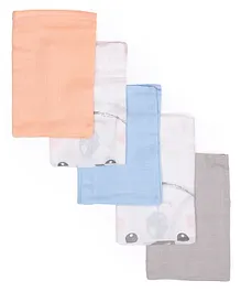 Mi Arcus Muslin Square Wash Cloths Pack of 5 - Multicolor