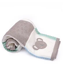 Mi Arcus Kiddo Knitted Blanket Koala Print - Grey