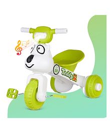 Dash Teddy Face Foldable Tricycle with Music & Light - Green