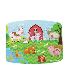 Little Jamun Farm Animals Knob & Peg Puzzle Multicolour - 7 Pieces