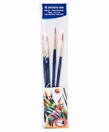 Artline Synthetic Hair Round Paint Brush Pack Of 4 - Blue