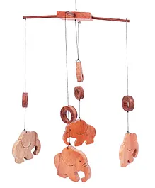Woods for Dudes Baby Elephant Crib & Stroller Hanging Toy - Brown