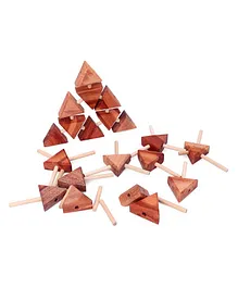 Woods for DUDES Tri Connect Linking Block Wooden Toy - Brown 