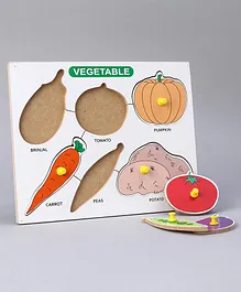 Mindz Vegetables Knob & Peg Puzzle Multicolor - 6 Pieces