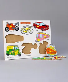 Mindz Wooden Knob and Peg Transport Puzzle Multicolor - 8 Pieces