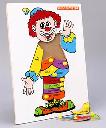 Mindz Month's Of The Year Knobbed  Clown Puzzle 