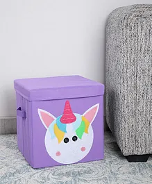 My Gift Booth Unicorn Storage Cube With Lid - Purple