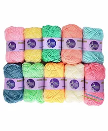 Asian Hobby Crafts Yarn Balls Pack of 10 - Multicolour