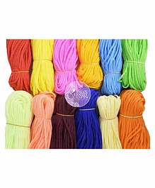 Asian Hobby Crafts Nylon Knot Macrame Beading Braided Thread Cord Rope Multicolor - 12 Pieces
