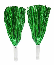 Asian Hobby Crafts Pom Poms for Cheerleading Green Pack of 2 - Length 10 inches each