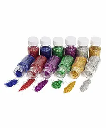 Asian Hobby Crafts Glitter Powder Pack of 12 - Multicolour 