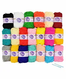 Asian Hobby Crafts Wool Thread Pack of 20 - Multicolor