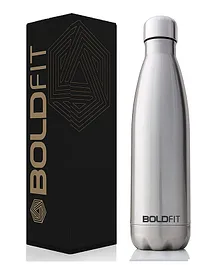 Boldfit Stainless Steel Water Bottle Silver- 500 ml
