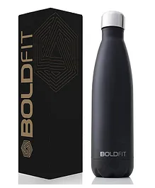 Boldfit Stainless Steel Water Bottle Black - 500 ml