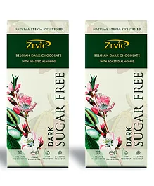 Zevic Belgian Dark Chocolate With Roasted Almonds Pack of 2 - 40 gm Each