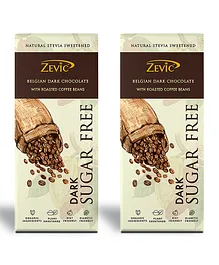 Zevic Belgian Dark Chocolate With Roasted Coffee Beans Pack of 2 - 40 gm Each