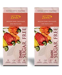 Zevic Belgian Dark Chocolate With Fruit & Nuts Pack of 2 - 40 gm Each