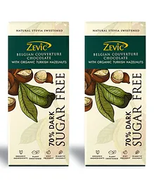 Zevic Belgian Dark Chocolate With Organic Turkish Hazelnuts Pack of 2 - 40 gm Each