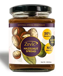 Zevic Sugar Free Belgian Keto Chocolate Hazelnut Spread Bottle - 250 gm