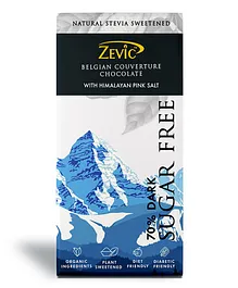 Zevic 70% Dark Belgian Couverture Chocolate With Himalayan Pink Salt - 90 gm