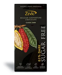 Zevic 85% Dark Belgian Couverture Chocolate - 90 gm