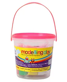 Kores Modelling Clay Bucket with Moulding Shapes - 225 gm(Colour & Design May Vary)