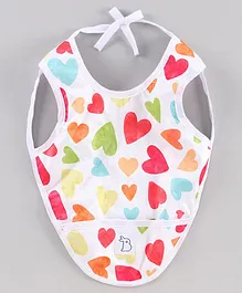 Superbottoms Waterproof Bib Heart Print - Multicolor