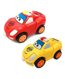 New Pinch Pull Back Action Robot Car Toy Pack Of 2 (Colour May Vary)