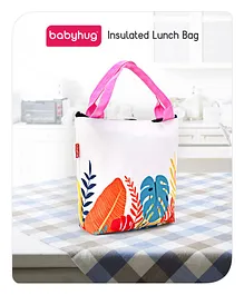 Babyhug Insulated Lunch Bag With Forest Print - White
