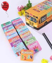 Babyhug School Bus Board Book Set of 20 - English