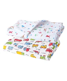 babywish 100% Natural Muslin Baby Swaddle Blankets Mushroom Print Pack of 2 - Multicolour