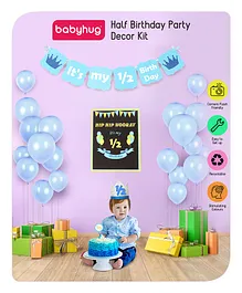 Babyhug Half Birthday Party Decor Kit Blue - Pack of 24