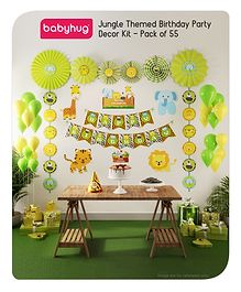 Babyhug Jungle Themed Birthday Party Decor Kit - Pack of 55